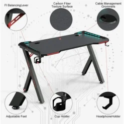 RGB Lighting Gaming Desk 7 RGB Lighting Gaming Desk -Office Furniture Store 52541807 3