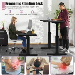 Electric Standing Desk Sit To Stand Workstation Ergonomic Computer Table W/ USB 8 Electric Standing Desk Sit To Stand Workstation Ergonomic Computer Table W/ USB -Office Furniture Store 52885092 4
