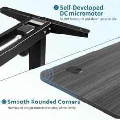 Height Adjustable Electric Standing Desk Office Computer Desk Stand Up Desk For Home Office With Memory Smart Pannel,110 Cm,Grey -Office Furniture Store 53297785 3