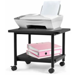 2-Tier Under Desk Printer Stand W/Wheels Office Desk Side Printer Cart