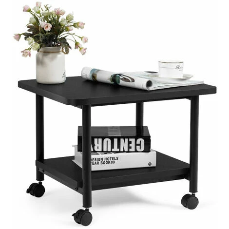 2-Tier Under Desk Printer Stand W/Wheels Office Desk Side Printer Cart 3 2-Tier Under Desk Printer Stand W/Wheels Office Desk Side Printer Cart - Image 3