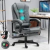 2 Point Massage Office Chair For Home Office, Computer Desk Chairs Executive Chair With Footrest 130° Reclining Extra Padded Adjustable Height Heavy Duty 360° Tilt Function & Remote