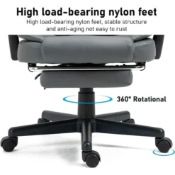 2 Point Massage Office Chair For Home Office, Computer Desk Chairs Executive Chair With Footrest 130° Reclining Extra Padded Adjustable Height Heavy Duty 360° Tilt Function & Remote -Office Furniture Store 53776167 5