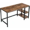 Songmics VASAGLE Computer Desk, Writing Desk With 2 Shelves On Left Or Right, Work Table For Office Living Room, Steel Frame, Industrial, Rustic Brown And Black LWD55X