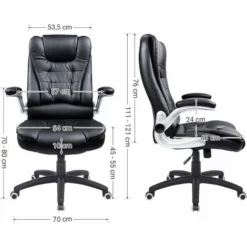 SONGMICS Office Swivel Chair With 76 Cm High Back Large Seat And Flip-Up Armrest Computer Desk Executive Chair PU OBG51BUK -Office Furniture Store 54156135 5