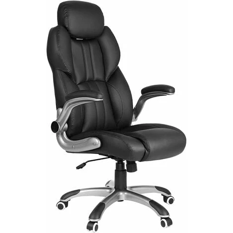 SONGMICS Office Chair With Adjustable Headrest, High Back 81 Cm, Racing Sport Swivel Chair, Flip-Up Armrest Executive Chair PU, Black OBG65BKUK 1 SONGMICS Office Chair With Adjustable Headrest, High Back 81 Cm, Racing Sport Swivel Chair, Flip-Up Armrest Executive Chair PU, Black OBG65BKUK