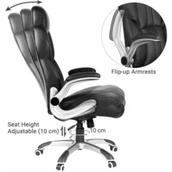 SONGMICS Office Chair With Adjustable Headrest, High Back 81 Cm, Racing Sport Swivel Chair, Flip-Up Armrest Executive Chair PU, Black OBG65BKUK 8 SONGMICS Office Chair With Adjustable Headrest, High Back 81 Cm, Racing Sport Swivel Chair, Flip-Up Armrest Executive Chair PU, Black OBG65BKUK -Office Furniture Store 54156321 4