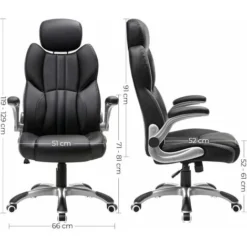 SONGMICS Office Chair With Adjustable Headrest, High Back 81 Cm, Racing Sport Swivel Chair, Flip-Up Armrest Executive Chair PU, Black OBG65BKUK 9 SONGMICS Office Chair With Adjustable Headrest, High Back 81 Cm, Racing Sport Swivel Chair, Flip-Up Armrest Executive Chair PU, Black OBG65BKUK -Office Furniture Store 54156321 5