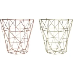 Premier Housewares Vertex Gold Finish Tall Storage Basket -Office Furniture Store 54189134 2