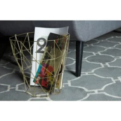 Premier Housewares Vertex Gold Finish Tall Storage Basket -Office Furniture Store 54189134 3