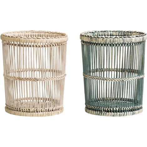 Premier Housewares Rustic White Washed Waste Bin 2 Premier Housewares Rustic White Washed Waste Bin - Image 2