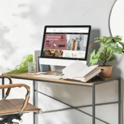 VonHaus Foldable Laptop Stand - Portable Ventilated Laptop Riser For Desk With 8 Level Adjustments - PC Laptop Tablet Riser - Black 7 VonHaus Foldable Laptop Stand - Portable Ventilated Laptop Riser For Desk With 8 Level Adjustments - PC Laptop Tablet Riser - Black -Office Furniture Store 54924492 3