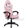 Neo Pink Sport Racing Gaming Office Chair With Footrest