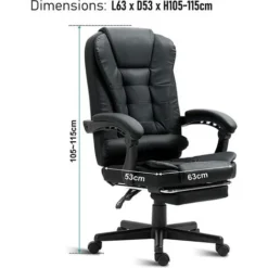 2 Point Massage Office Chair For Home Office , 130° Reclining Executive Desk Chair 7 2 Point Massage Office Chair For Home Office , 130° Reclining Executive Desk Chair -Office Furniture Store 55277434 3