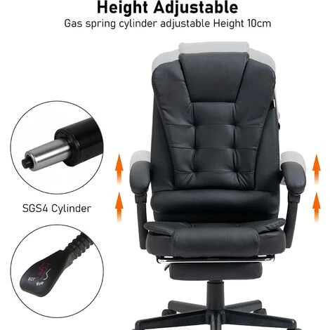 2 Point Massage Office Chair For Home Office , 130° Reclining Executive Desk Chair 4 2 Point Massage Office Chair For Home Office , 130° Reclining Executive Desk Chair - Image 4