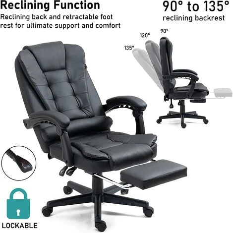 2 Point Massage Office Chair For Home Office , 130° Reclining Executive Desk Chair 5 2 Point Massage Office Chair For Home Office , 130° Reclining Executive Desk Chair - Image 5