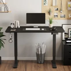 Height-adjustable Standing Desk With Electric Motor, Computer Desk, Intelligent Memory Height,Collision Protection,120 Cm,Black