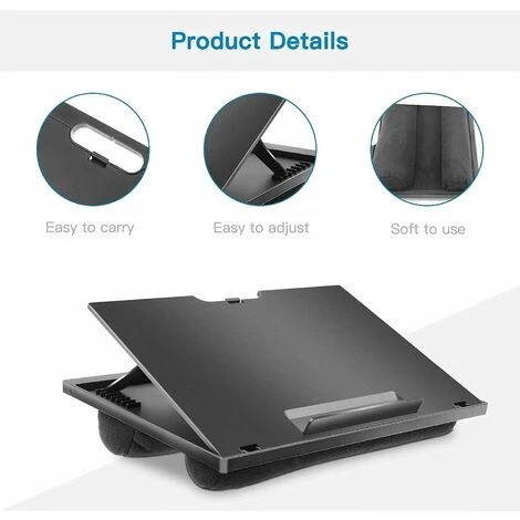 Laptop Stand With Cushion - 8 Angle Way Adjustable, Support Notebook, Maximum 15.6 Tablet, Tray Table & Suitable For Travel, Work, Home 5 Laptop Stand With Cushion - 8 Angle Way Adjustable, Support Notebook, Maximum 15.6 Tablet, Tray Table & Suitable For Travel, Work, Home - Image 5