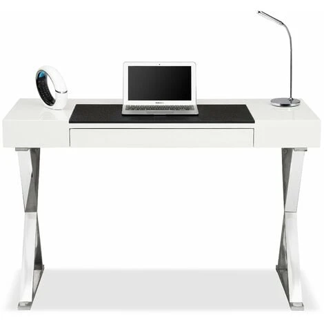 Centurion Supports ADONIS Gloss White And Chrome Ergonomic Home Office Luxury Computer Desk 2 Centurion Supports ADONIS Gloss White And Chrome Ergonomic Home Office Luxury Computer Desk - Image 2
