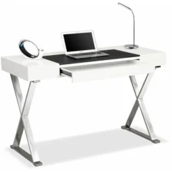 Centurion Supports ADONIS Gloss White And Chrome Ergonomic Home Office Luxury Computer Desk 8 Centurion Supports ADONIS Gloss White And Chrome Ergonomic Home Office Luxury Computer Desk -Office Furniture Store 57595296 4