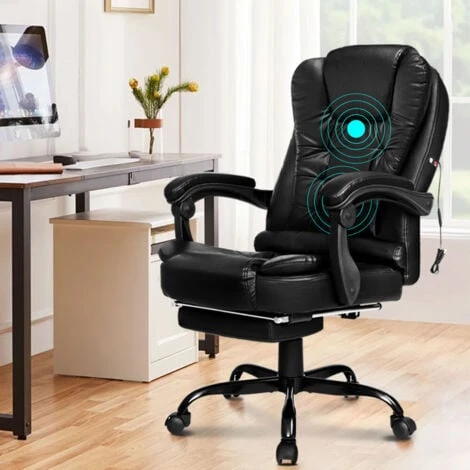 ELFORDSON Massage Office Chair With Footrest Executive Gaming Seat PU Leather 1 ELFORDSON Massage Office Chair With Footrest Executive Gaming Seat PU Leather
