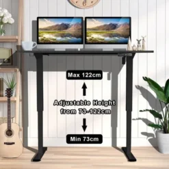 Height-adjustable Standing Desk With Electric Motor, Computer Desk, Intelligent Memory Height,Collision Protection,100 Cm, Black 7 Height-adjustable Standing Desk With Electric Motor, Computer Desk, Intelligent Memory Height,Collision Protection,100 Cm, Black -Office Furniture Store 60299586 3