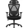 Songmics Office Chair, Ergonomic Chair, Mesh Chair, Adjustable Lumbar Support And Headrest, Breathable Mesh Fabric, 150 Kg Weight Capacity, Height Adjustable, Black OBN163B01