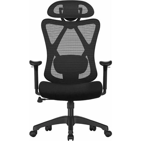 Songmics Office Chair, Ergonomic Chair, Mesh Chair, Adjustable Lumbar Support And Headrest, Breathable Mesh Fabric, 150 Kg Weight Capacity, Height Adjustable, Black OBN163B01 1 Songmics Office Chair, Ergonomic Chair, Mesh Chair, Adjustable Lumbar Support And Headrest, Breathable Mesh Fabric, 150 Kg Weight Capacity, Height Adjustable, Black OBN163B01