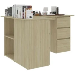 Topdeal Corner Desk Sonoma Oak 145x100x76 Cm Chipboard FF801092UK -Office Furniture Store 60865005 4