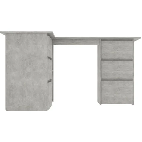 Topdeal Corner Desk Concrete Grey 145x100x76 Cm Chipboard FF801093UK 5 Topdeal Corner Desk Concrete Grey 145x100x76 Cm Chipboard FF801093UK - Image 5