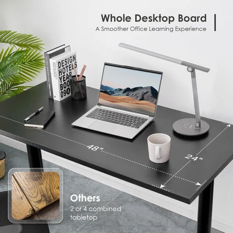 Computer Desk Study Workstation For Home Office Use Writing Table, Dinner Table Conference Table 120x60x73.6cm Black 3 Computer Desk Study Workstation For Home Office Use Writing Table, Dinner Table Conference Table 120x60x73.6cm Black - Image 3