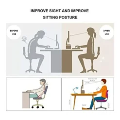 Computer Monitor Stand Riser Wood Storage Organizer Desktop Small TV Stand Laptop Printer PC Monitor Stand, Black -Office Furniture Store 64902522 5