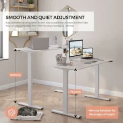 FLEXISPOT Electric Height Adjustable Standing Desk Sit Stand Desk Adjustable Desk Stand Up Desk-(White Frame+ 120x60cm White Top) 8 FLEXISPOT Electric Height Adjustable Standing Desk Sit Stand Desk Adjustable Desk Stand Up Desk-(White Frame+ 120x60cm White Top) -Office Furniture Store 65811651 4