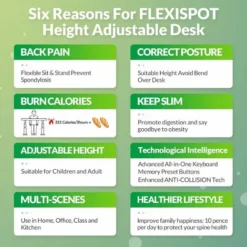 FLEXISPOT Electric Height Adjustable Standing Desk Sit Stand Desk Adjustable Desk Stand Up Desk-(White Frame+ 120x60cm White Top) 9 FLEXISPOT Electric Height Adjustable Standing Desk Sit Stand Desk Adjustable Desk Stand Up Desk-(White Frame+ 120x60cm White Top) -Office Furniture Store 65811651 5