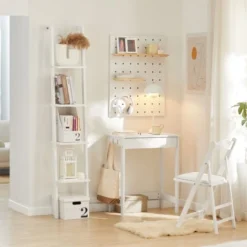 SoBuy Wood White Home Office Kids Table Computer Desk With Drawer,FWT43-W -Office Furniture Store 6614245 3