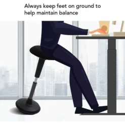 FLEXISPOT Wobble Stool Stay Active Exercise Office Chair Encourage Movement Height Adjustable Seat For Comfortable Working/standing Desk Perching Stool (Black) -Office Furniture Store 66258774 3
