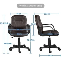 Yaheetech Office Chair Leather Swivel Chair Essential Computer Chair, Brown 9 Yaheetech Office Chair Leather Swivel Chair Essential Computer Chair, Brown -Office Furniture Store 67336272 5