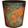 Trash Bin, Creative PU Leather Waste Bin - Bathroom Trash Can - Kitchen Storage/Office Storage/Home Storage - World Map Style