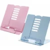HIASDFLS 2 Pièces Support De Lecture Métal, Support De Livre De Cuisine Support De Livre Pliable En Métal Antidérapant, 6 Hauteurs Réglables Support Livre Porte, Rose+Bleu