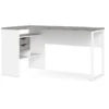 Function Plus Corner Desk 2 Drawers In White And Grey