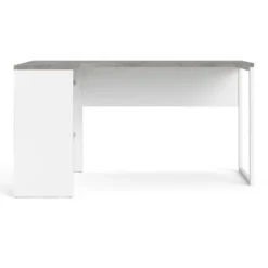 Function Plus Corner Desk 2 Drawers In White And Grey -Office Furniture Store 68954796 3