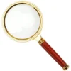 10X Handheld Magnifier Antique Mahogany Handle Magnifier Reading Magnifying Glass For Reading Book, Inspection, Coins, Insects, Rocks, Map, Crossword Puzzle