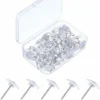 Clear Push Pins Small Plastic Thumb Tacks Steel Point And Clear Plastic Head Pushpins Transparent Paper Push Pins For Cork Board50