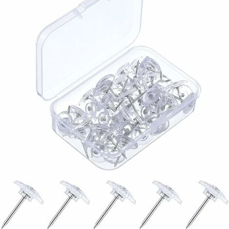 Clear Push Pins Small Plastic Thumb Tacks Steel Point And Clear Plastic Head Pushpins Transparent Paper Push Pins For Cork Board50 1 Clear Push Pins Small Plastic Thumb Tacks Steel Point And Clear Plastic Head Pushpins Transparent Paper Push Pins For Cork Board50