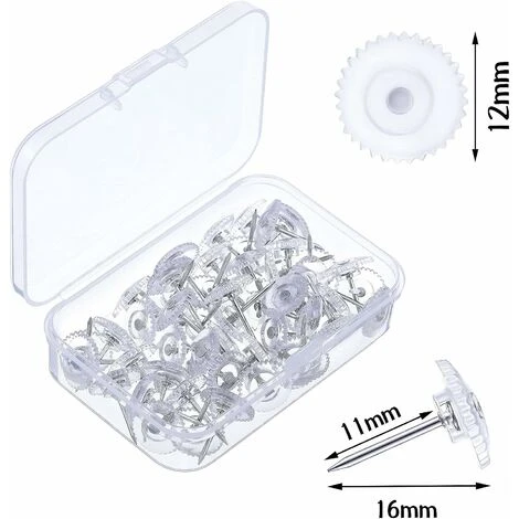 Clear Push Pins Small Plastic Thumb Tacks Steel Point And Clear Plastic Head Pushpins Transparent Paper Push Pins For Cork Board50 2 Clear Push Pins Small Plastic Thumb Tacks Steel Point And Clear Plastic Head Pushpins Transparent Paper Push Pins For Cork Board50 - Image 2