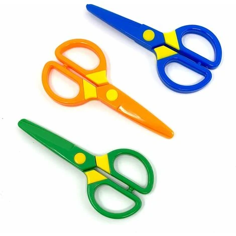 Plastic Child-Safe Scissor Set, Toddlers Training Scissors, Pre-School Training Scissors And Children Art Supplies(3pcs) 1 Plastic Child-Safe Scissor Set, Toddlers Training Scissors, Pre-School Training Scissors And Children Art Supplies(3pcs)