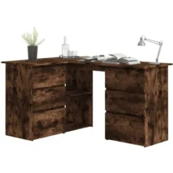 Corner Desk Smoked Oak 145x100x76 Cm Engineered Wood VidaXL 8 Corner Desk Smoked Oak 145x100x76 Cm Engineered Wood VidaXL -Office Furniture Store 70369386 4