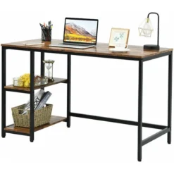 Wooden Computer Desk Industrial Writing Workstation PC Laptop Table Home Office