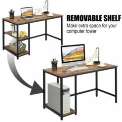 Wooden Computer Desk Industrial Writing Workstation PC Laptop Table Home Office -Office Furniture Store 70885434 4
