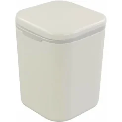 Mini Trash Can With Lid, Push Button, Trash Can, Desktop Paper Basket, Small Waste Bin White